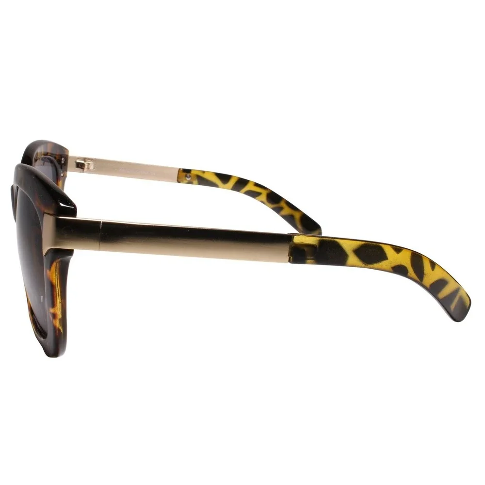 Retro  Look Bold Square Punk Rock Hip Hop Gold & Tortoise Sunglasses